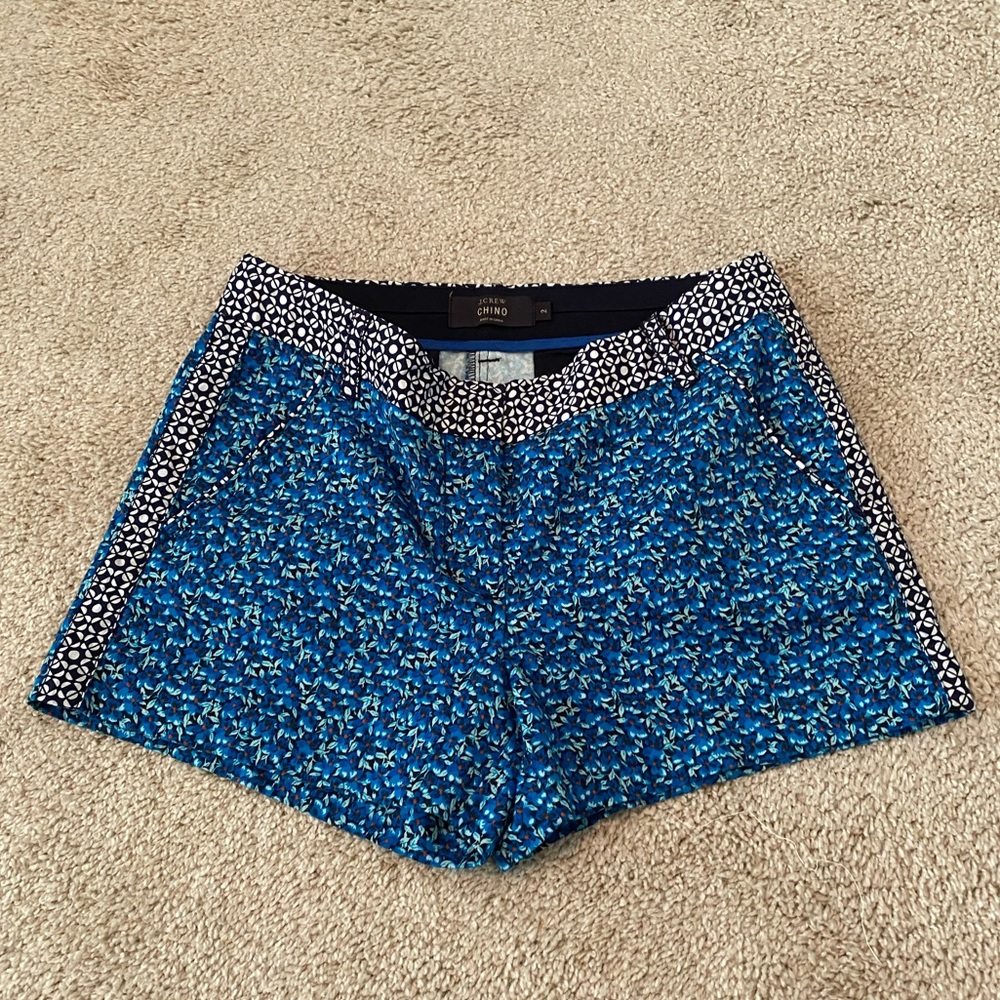 J. Crew Blue Floral patterned Chino Shorts